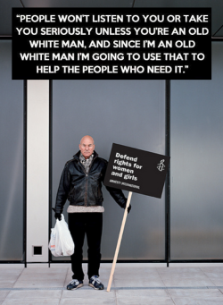 birdmanbcon90:  stupiduglyfatcunt:  ghastderp:  i love sir patrick stewart more with each passing day.  That middle pic though…what a sexy bastard  Sir Patrick Stewart, being a total Sir and one of the most amazing activists :)  I love how a woman made