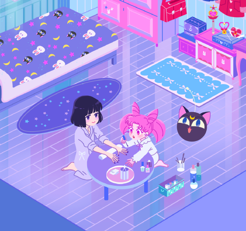 Chibiusa and Hotaru’s sleepover party ✨✨