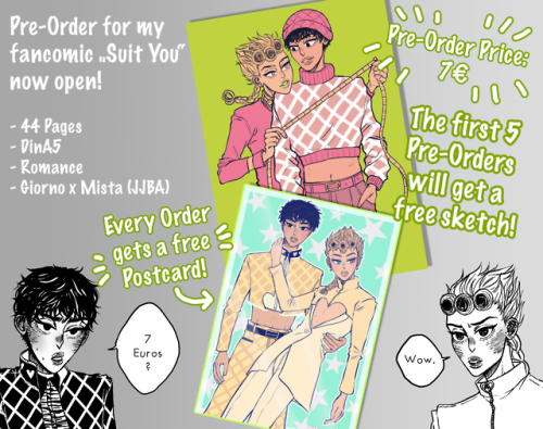 HELLO! PRE-ORDERS FOR MY GIOMIS FANCOMIC ARE OPEN NOW! 44 Pages full of fluff and awkwardness!  >