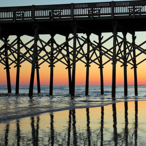 hueandeyephotography:Pattern of Pilings, Folly Beach Fishing PIer, Folly Beach, SC© Doug Hickok