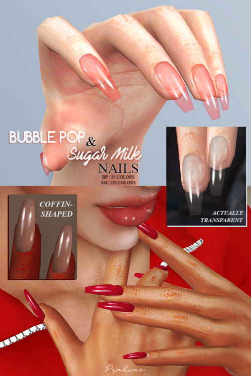 BUBBLE POP & SUGAR MILK Coffin NailsHello everybody! ♡Today I am sharing a set of pretty nails, 