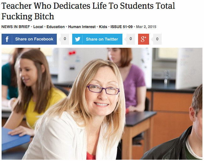 greenekangaroo:gaynerdcomic:randomfandomteacher:theonion:Teacher Who Dedicates Life