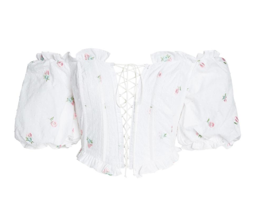 rainey embroidered crop top  for love & lemons