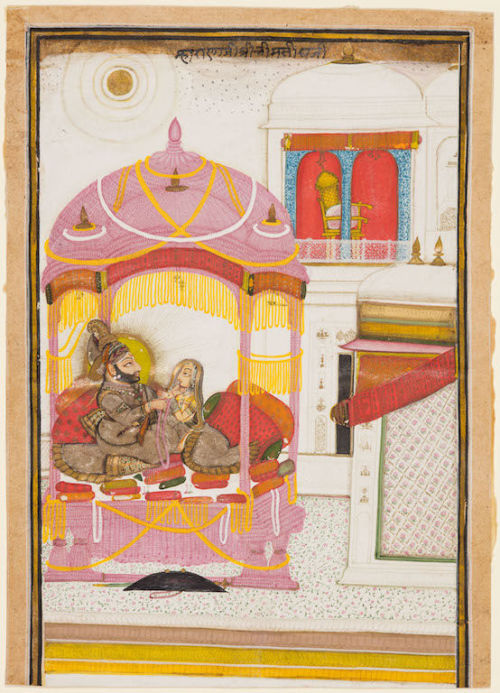 Rana Bhim Singh and Consort,c. 1810. Attributed to Chokha