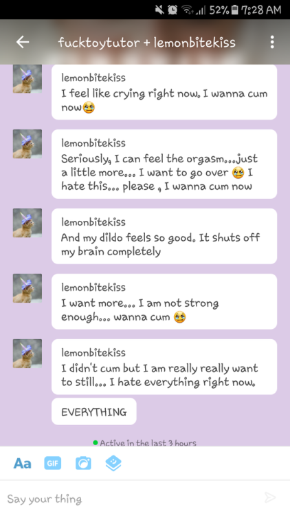 lemonbitekiss: My little break down. No orgasm, don’t worry BUT I AM PISSED RIGHT NOW. NO JOKE