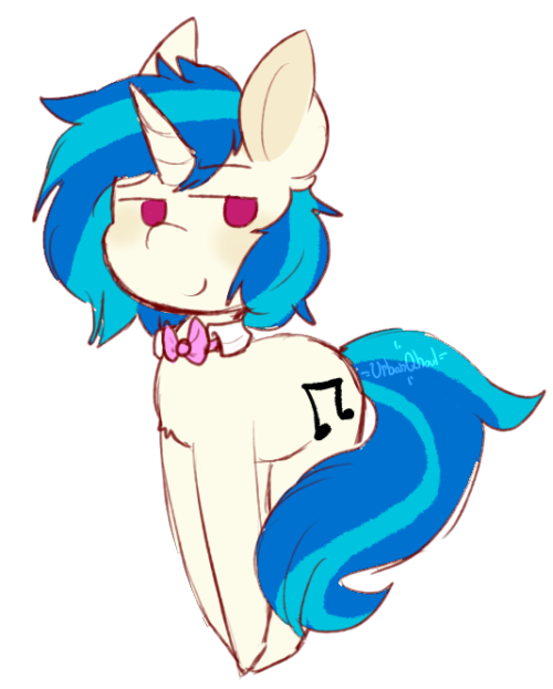 urbanqhoul:Didn’t know what to draw so have some pony~Vinyl lowkey stole her bae’s bowtie <3