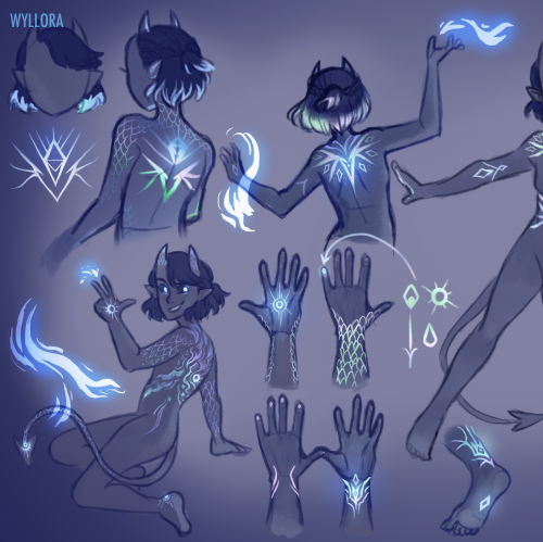 New patron means new tatts means I get to throw myself into designing glowy magic markings ✨