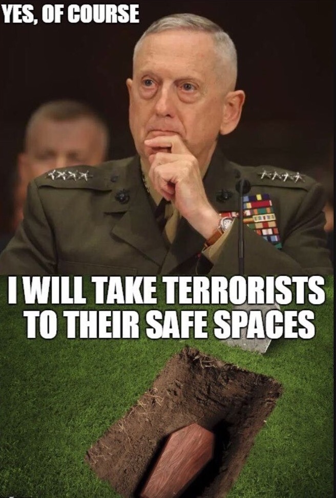 southernsideofme:  Mad Dog Mattis  If you fuck with me. I&rsquo;ll kill you all.