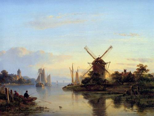 catonhottinroof:  Johan Barthold Jongkind (1819-1891), Windmill near Delft, 1857 Paul Gabriël (1828-1903), A mill on a polder, c.1889 Johan Barthold Jongkind, Mills in Rotterdam, 1857 Paul Gabriël, Windmill on a pond Jacob Isaackszoon van Ruisdael