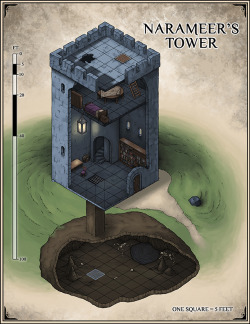 venatusmaps:  Narameer’s Tower, now abandoned and looming over the southern end of the Shrouded Encampment.