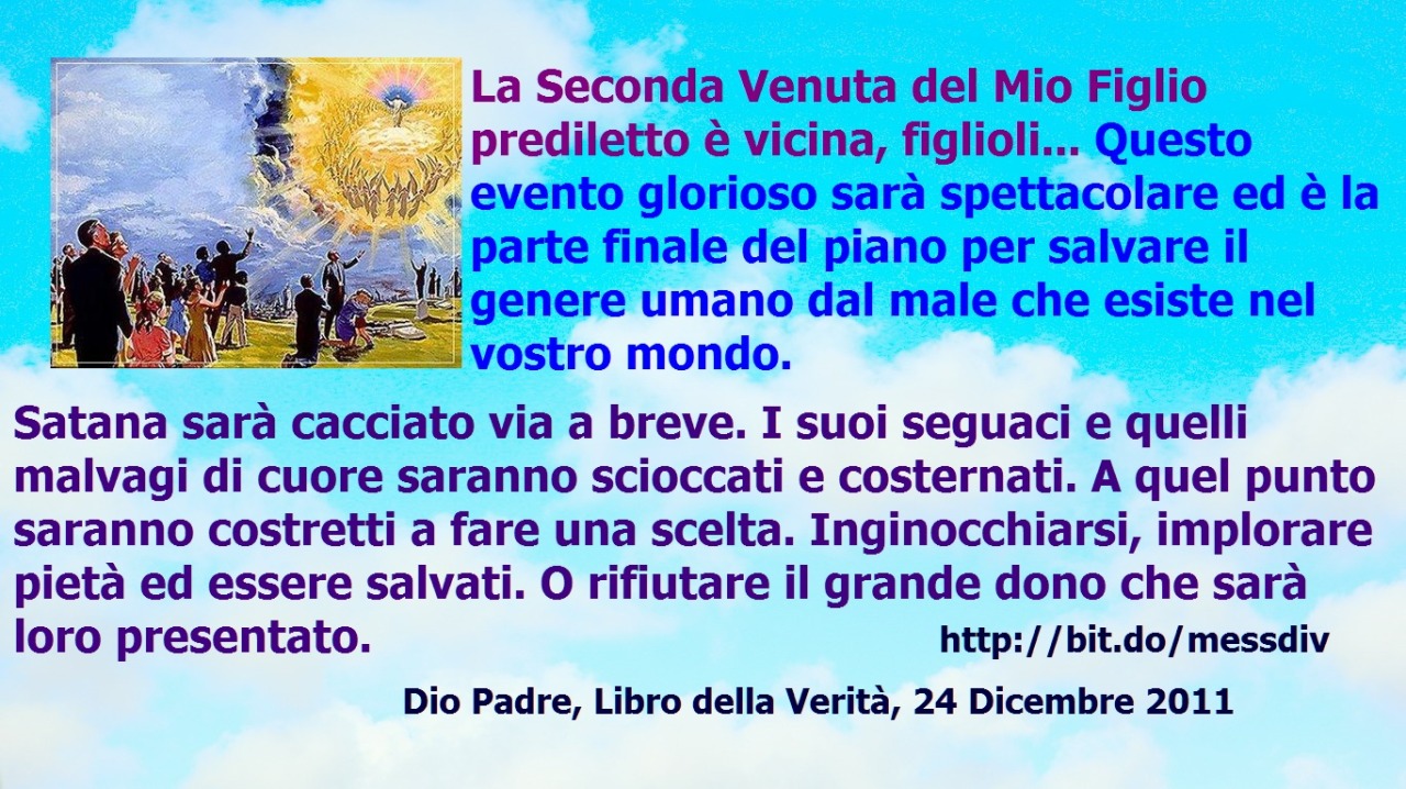 Questo evento glorioso sarà spettacolare ed è la parte finale del piano per salvare il genere umano dal male che esiste nel vostro mondo. March 18, 2021 at 04:00AM
Ora che l’Avvertimento si avvicina sto anche preparando il mondo, attraverso questi...