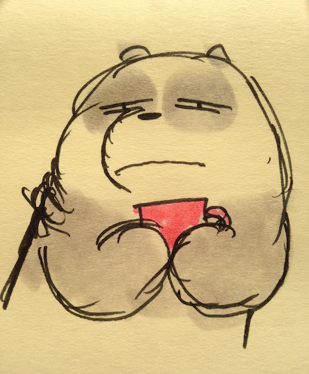 losassen:  Sleepy Panda warm up drawing this morning.  He’s not a morning bear.