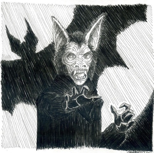 Mab&rsquo;s Drawlloween Club Day 11: The Bat! I based today&rsquo;s prompt on the 1926 silent film p