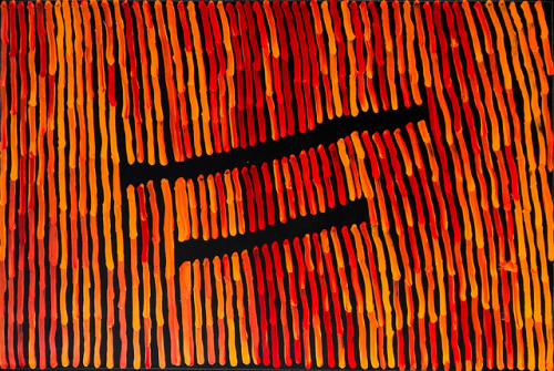 Ronnie Tjampitjinpa (Aboriginal,b.1943)Fire Dreaming, 2017Acrylic On Linen