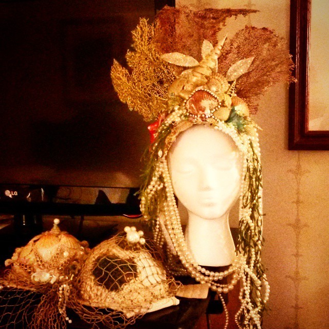 Burlesque legend Holiday O'hara&rsquo;s headdress &amp; bra for her mermaid