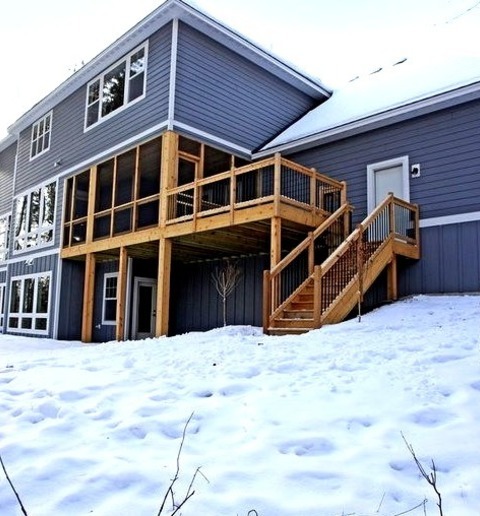 Transitional Deck Inspiration For A Large Transitional Backyard Deck Remodel With A Roof Extension