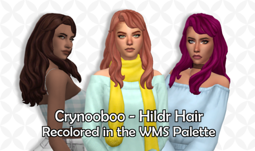 As requested, I recolored @crynooboo‘s Hildr Hair in in the WMS palette!YOU NEED THE MESH!- Download