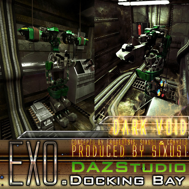  Dark Void Exo Docking Bay Poser &amp;  Dark Void Exo Docking Bay Daz StudioIt