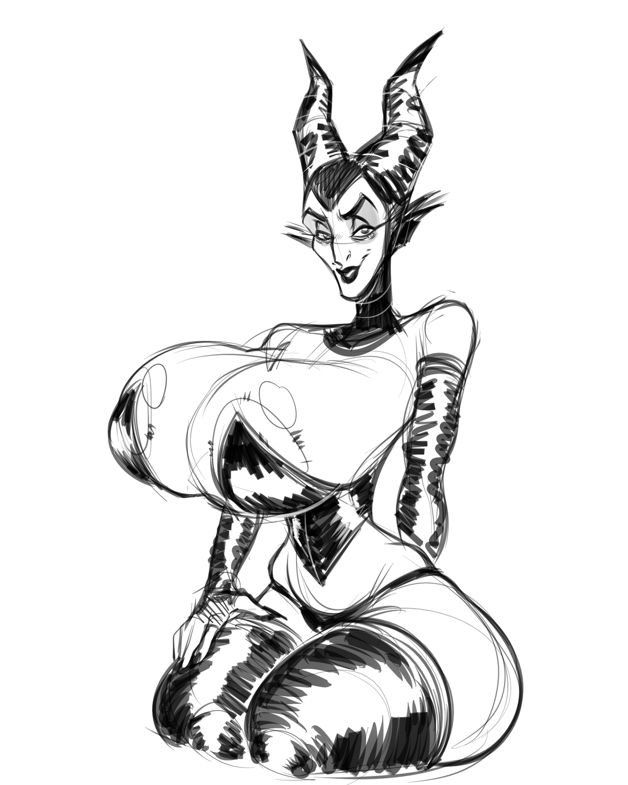 goodbadlewd: Maleficent sketch my queen~ &lt; |D”‘‘‘‘