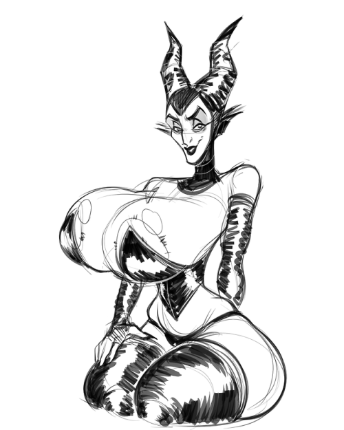 goodbadlewd: Maleficent sketch my queen~ < |D”‘‘‘‘