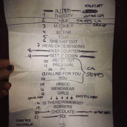 faketalesofpompeii:  matty’s setlist holy