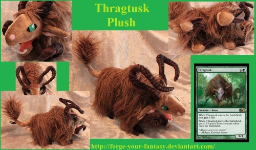 letsplaymtg:Thragtusk Plush - Commission - Magic the Gathering by Forge-Your-FantasyI feel like if s