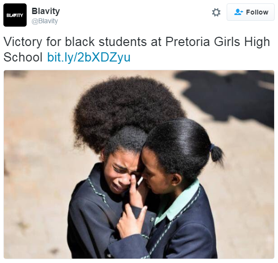 hustleinatrap:  Rules over how female students wear their hair at a South African