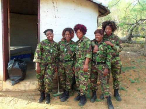 ultrafacts:  youreekofhavoc:  jiggymonster161:  ultrafacts:    In a bid to engage communities outside the park fence,a reserve hired 26 local jobless female high-school graduates, and put them through an intensive tracking and combat training programme.