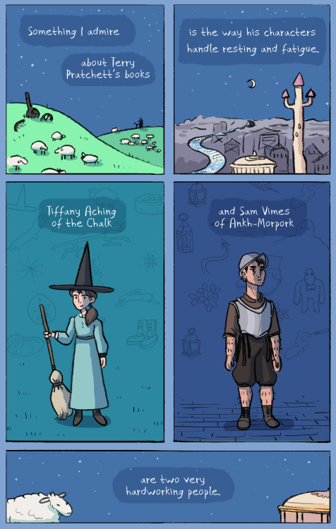 taylor-reynolds-art: TIME TO REST   A short comic about Tiffany Aching and Sam Vimes, ​two of Discwo