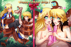 hypno-roxa:  June 20 here so, happy birthday Erika !Here’s my gift, the 4th pic of the Hmage serie of pictures with her and Kaa ! This time starring Noel ! (Commission done by Hmage from Hentai Foundry) 