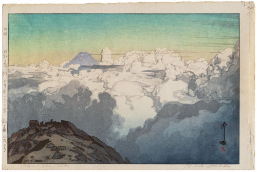 geritsel: Hiroshi Yoshida - The Japanese Alps, mountainscapes, color woodblock prints