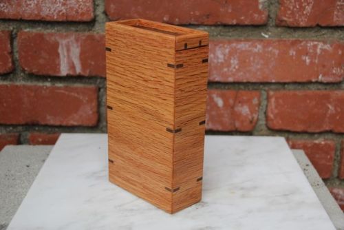 Hand-made Tarot Deck Slide-Top Box made from Red Oak &amp; Poplar Heartwood.Only one ever made. This