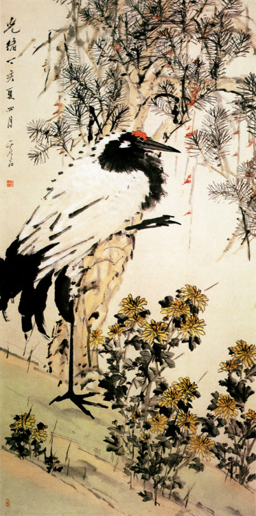 Pine Tree and Crane, Xu Gu (1823-1896)
