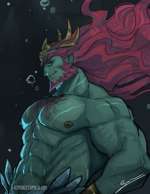 s-kinnaly:I couldn’t resist doing a mermay of Ganondorf XD Ok, gonna snooze now~