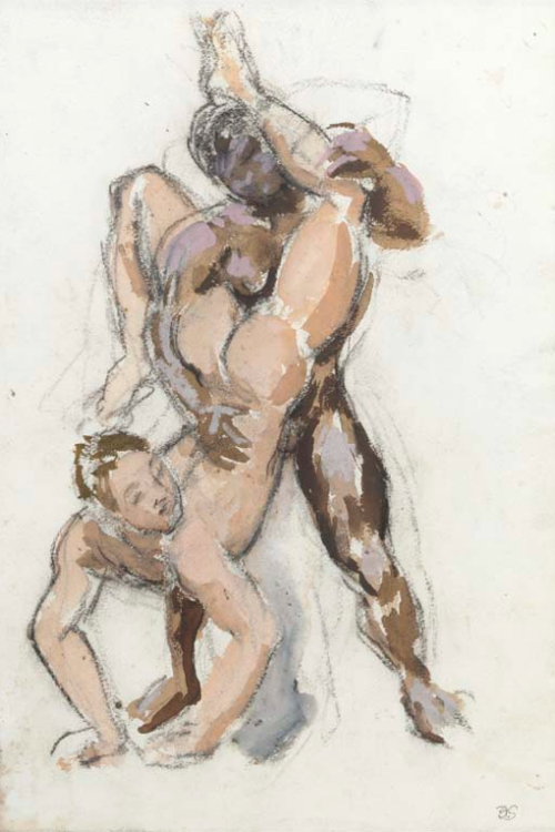 Duncan Grant (1885-1978) The acrobats - charcoal and watercolour Christie’s