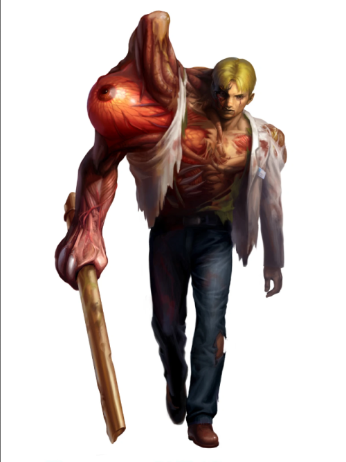 Mutated William Birkin artwork, Resident Evil 2 (1998)