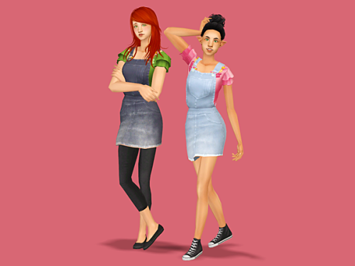 deedee-sims: Flower Blouse Overalls (a mashup)And the last wip is also done! New ones will be posted