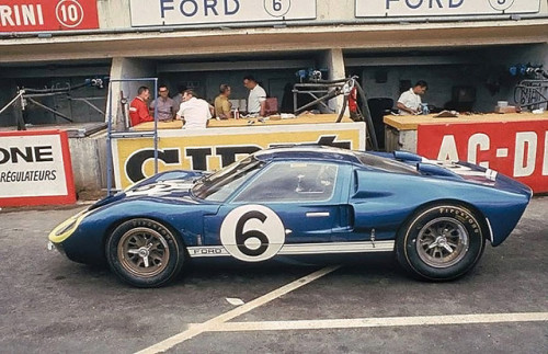 automotivated:  Andretti - Binanchi Ford GT40 Mk. II at Le Mans 1966 by Nigel Smuckatelli on Flickr. 