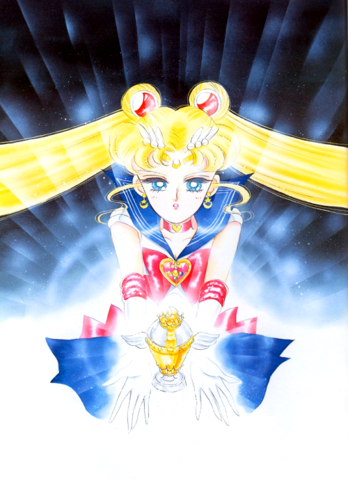 sailorfailures:Naoko Takeuchi ✖ Black BackgroundsIt’s common for magical girls to be pictured agains