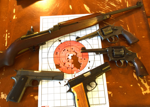 yeoldegunporn:  Handguns, and an M1 carbine at the range. 