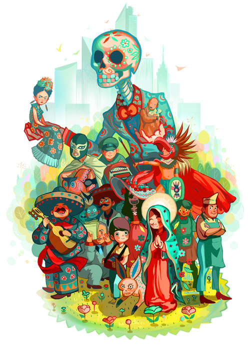 supersonicart:M.K. Castaneda, Illustrations.Wonderfully colorful illustrations inspired by Hispanic 