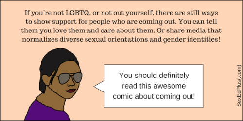 sexedplus:It’s National Coming Out Day, so here’s a comic about coming out, and how you 