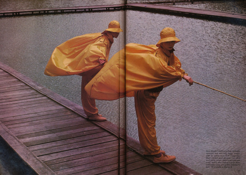 A Symphony In Yellow: Issey Miyakes Avant-Garde Cire Bubble Raincoats And Trousers