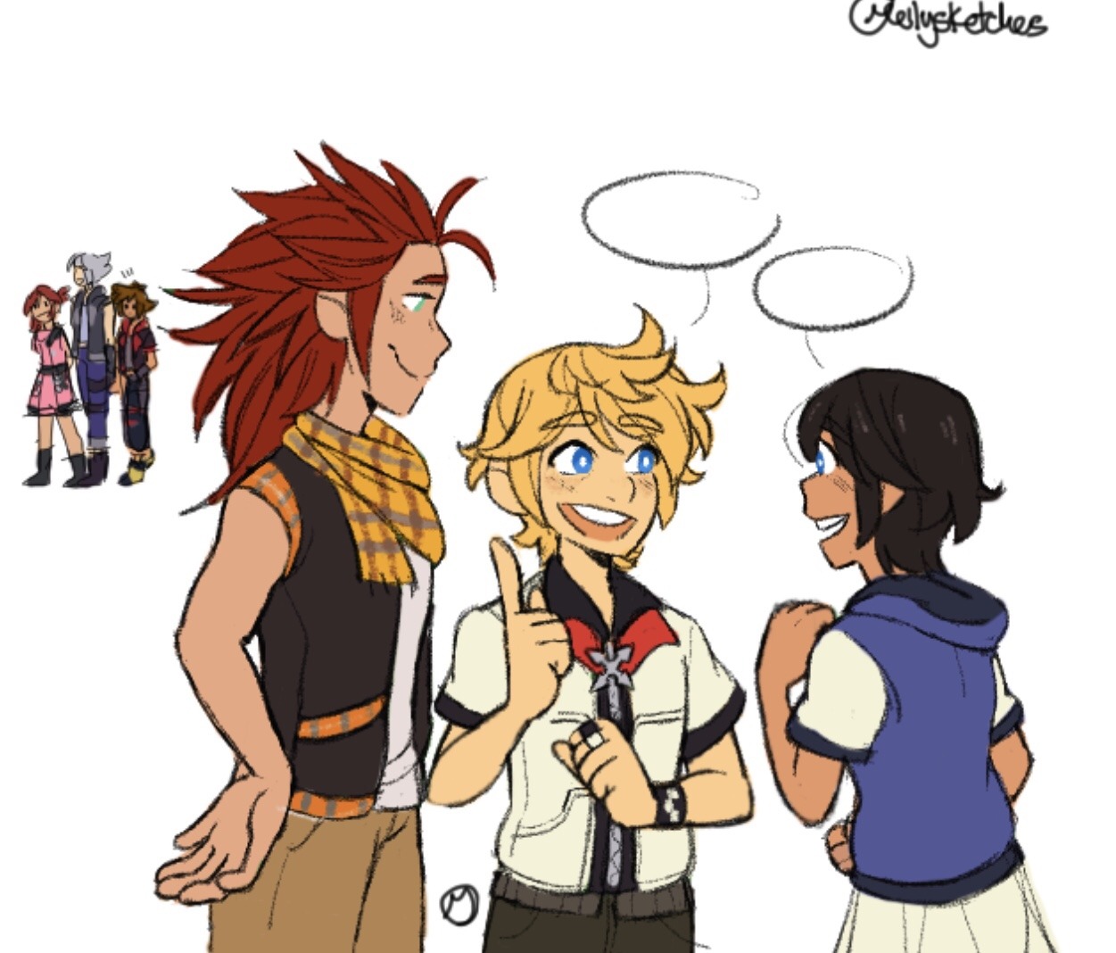 mellysketches:  Sora is gonna be that embarrassing brother to roxas hands down