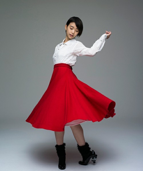 KNIT MELTON A LINE FLAIR SKIRT　□　▲（スカート）｜ANREALAGE（アンリアレイジ）のファッション通販 - ZOZOTOWN 森川葵