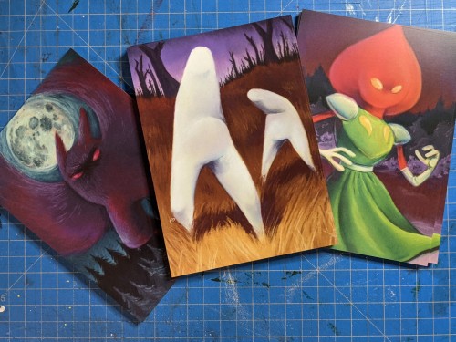  Fresh arrival tonight during the middle of stream! My cryptid trio mini prints are now in stock and