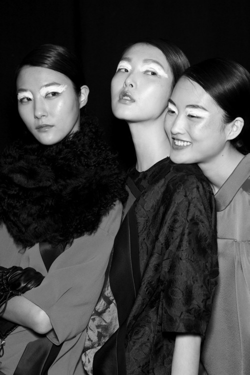 le-monde-sans-couleur:Ji Hye Park, Sung Hee &amp; Jing Wen at Kenzo F/W 2015