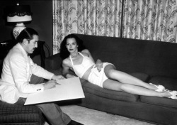 gatabella: Hedy Lamarr being drawn by Alberto