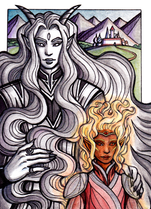 foxleycrow:I am pleased to reveal my second @tolkienrsb piece: “Melkor and Mairon in Vali