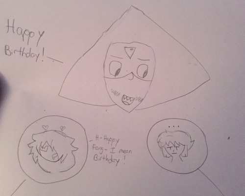 What was that? You wanted poorly drawn pervs and a fang baby for your birthday? Wish granted! X) Happy Birthday!(knowyourhero)the fangs are catching on o_o